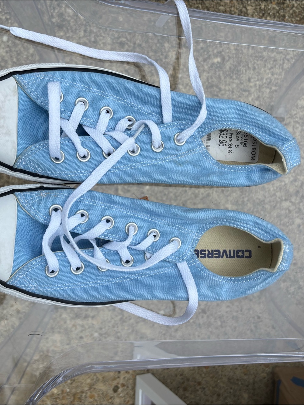Converse Kids Low-Top Sneakers in Sky Blue with White Accents